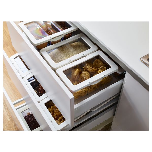 Контейнер + крышка для сухих продуктов КРУС, прозрачный, белый - фото 3