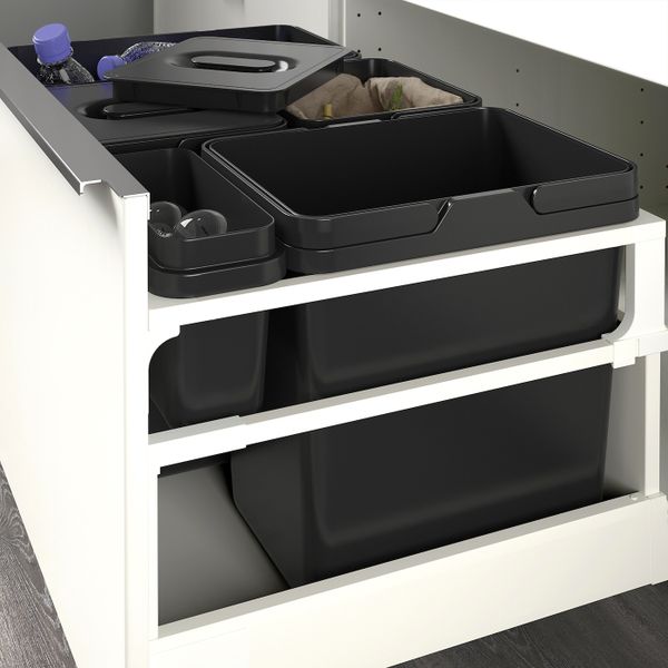 Контейнер для сортировки мусора, черный, 2 л IKEA ВАРЬЕРА 803.677.59 - фото 2