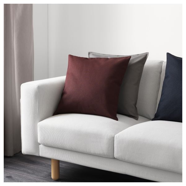 Чехол на подушку ЮППЕРЛИГ, темно-красный, точечный (50x50 см) - фото 4