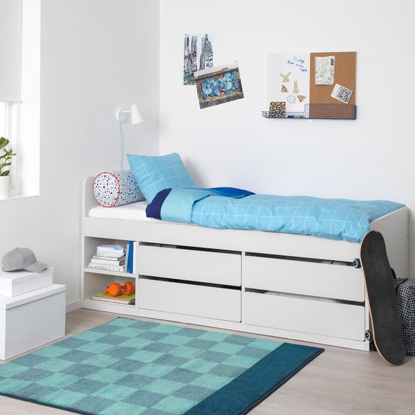 Каркас кровать, отделение для хранения + реечное дн, белый 90x200 см IKEA SLÄKT СЛЭКТ 592.919.69 - фото 6