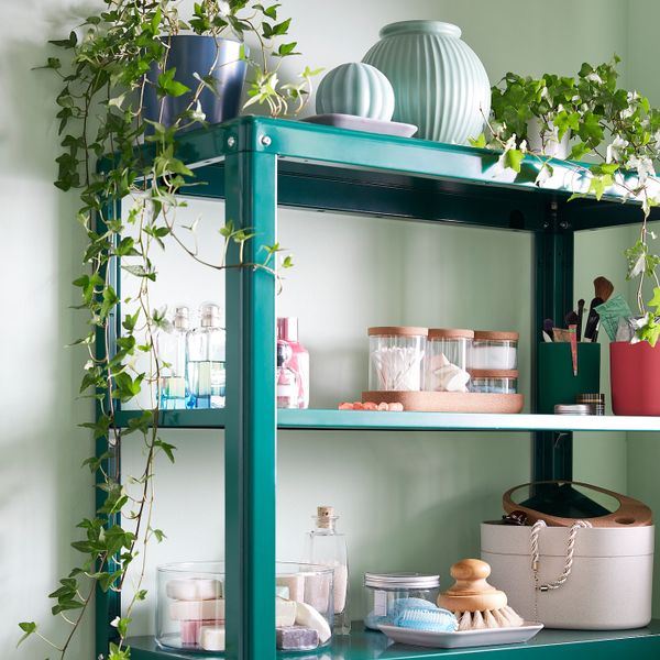 Стеллаж с 1 шкафчиком, зеленый 80x37x161 см IKEA KOLBJÖRN КОЛЬБЬЁРН 493.175.59 - фото 3