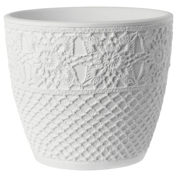 Горшок цветочный, белый, цветок, 15 см IKEA САЛЬПЕТЕР 304.484.47 - фото 1