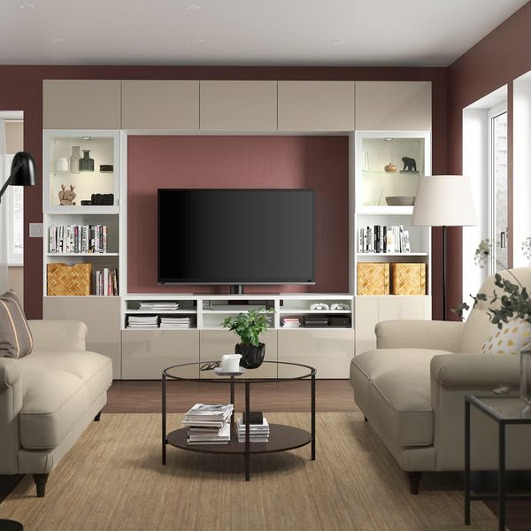 BESTÅ Шкаф для ТВ, комбин/стеклян дверцы - фото 6