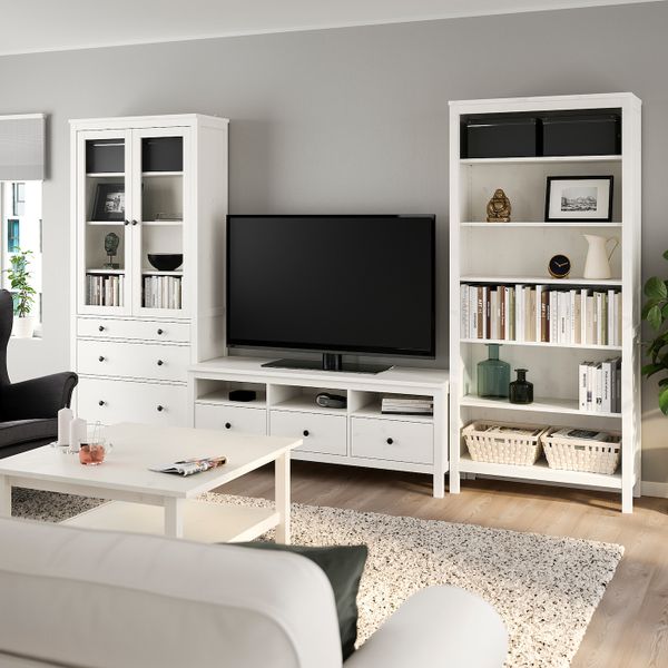 Шкаф для ТВ, комбинация, белая морилка/прозрачное стекло 326x197 см IKEA HEMNES ХЕМНЭС 992.995.67 - фото 2