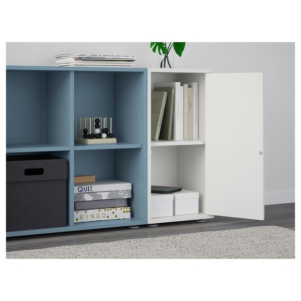 Комбинация шкафов с ножками ЭКЕТ, белый, голубой (105x35x72 см) - фото 3