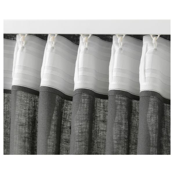 Гардины, 1 пара ЛЕЙОНГЭП, темно-серый (145x300 см) - фото 3
