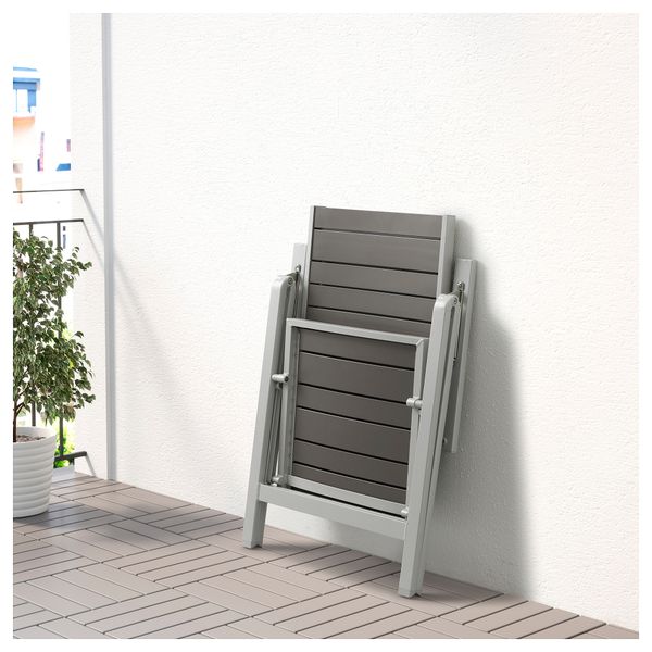 Стол + 4 кресла, для сада ШЭЛЛАНД, темно-серый, ФРЁСЁН/ДУВХОЛЬМЕН красный (156x90 см) - фото 4