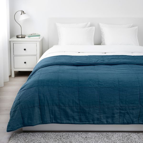Покрывало, темно-синий 260x250 см IKEA GULVED ГУЛЬВЕД 303.929.21 - фото 3