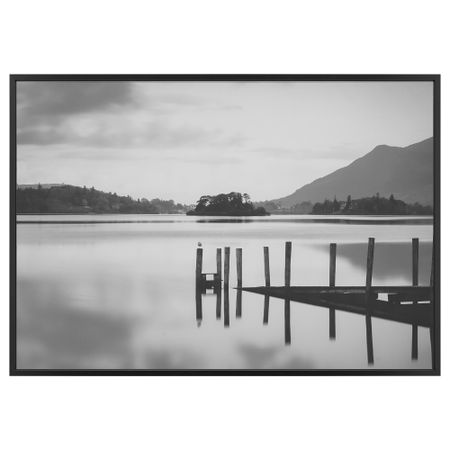Картина с рамой БЬЁРКСТА, Озеро, черный (200x140 см)