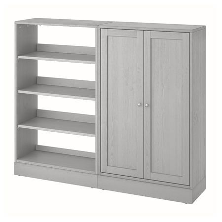 Комбинация для хранения, серый 162x37x134 см IKEA HAVSTA ХАВСТА 192.659.10