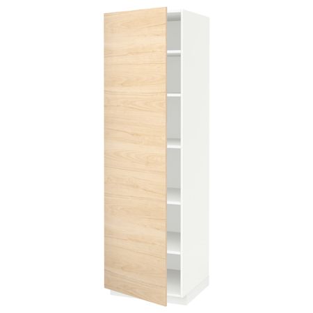 Высокий шкаф с полками, белый/Аскерсунд под светлый ясень 60x60x200 см IKEA METOD МЕТОД 092.185.99