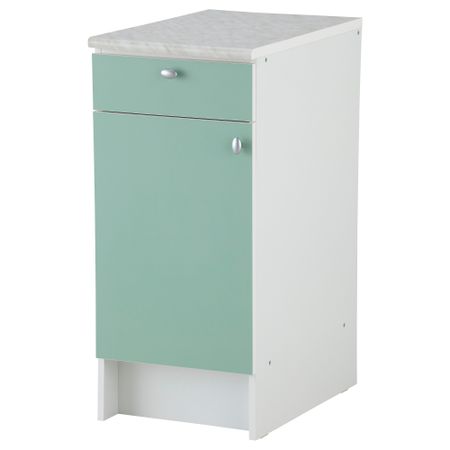 Напольный шкаф с дверью и ящиком АЛЬБРУ, светло-зеленый (40x89 см)