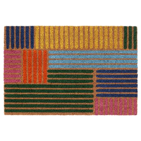 Придверный коврик для дома, разноцветный, полоска, 40x60 см IKEA SPÅRDJUP 605.921.22