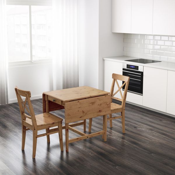 Стол c откидными полами, морилка, антик 65/123x78 см IKEA ИНГАТОРП 904.231.04 - фото 2