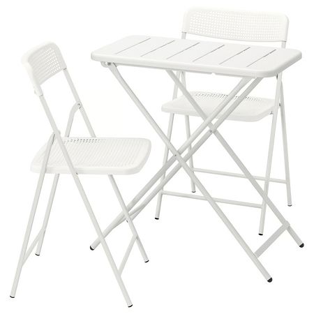 TORPARÖ Садовый стол+2 складных стула - складной белый/белый 70x42 см