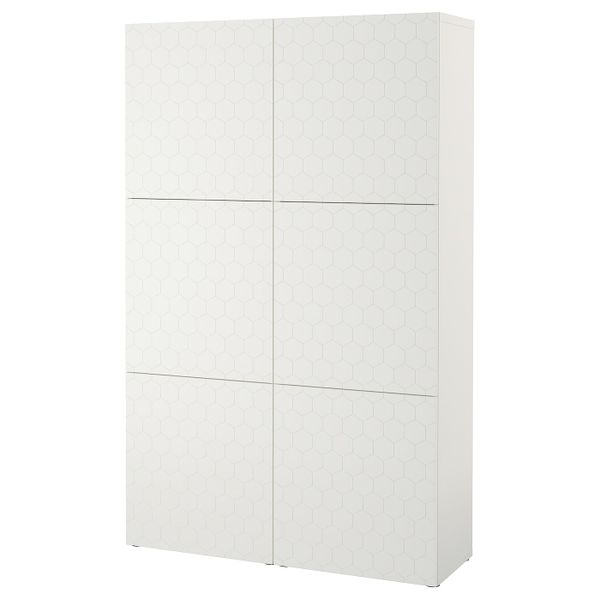Комбинация для хранения с дверцами, белый/вассвикен белый 120x40x192 см IKEA БЕСТО 192.666.55 - фото 1