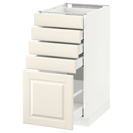 Напольный шкаф с 5 ящиками МЕТОД / МАКСИМЕРА, белый, Будбин белый с оттенком