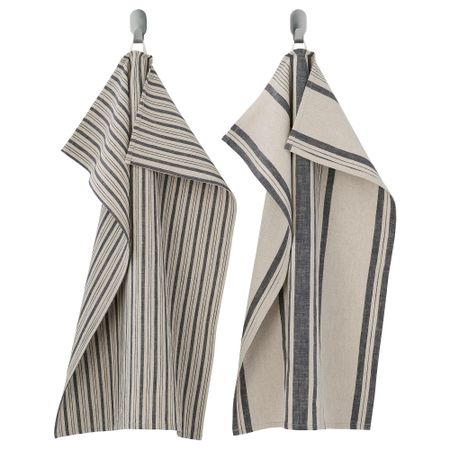 Полотенце кухонное, полоска, серый бежевый, 50x70 см IKEA MARIATHERES МАРИАТЕРЕС 704.795.83