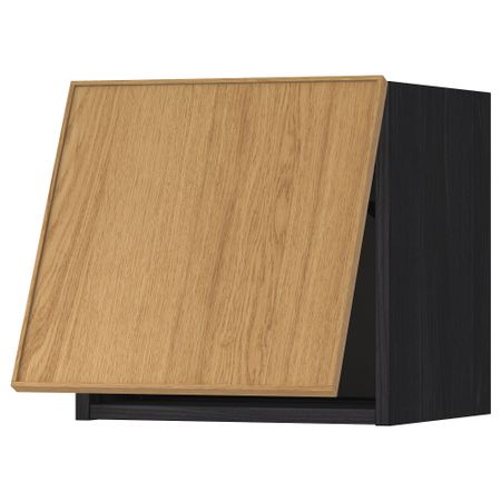 Горизонтальный навесной шкаф МЕТОД, черный, Экестад дуб