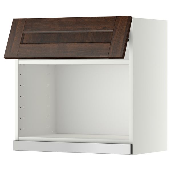 Навесной шкаф для СВЧ-печи МЕТОД, белый, Эдсерум коричневый - схема-чертеж с размерами