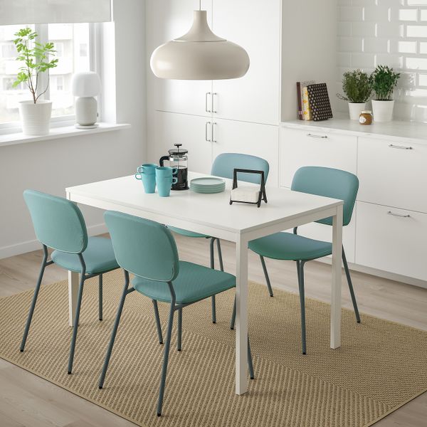 Стол и 4 стула, белый, бирюзовый 120/180 см IKEA VANGSTA ВАНГСТА / KARLJAN КАРЛ-ЯН 293.925.35 - фото 2