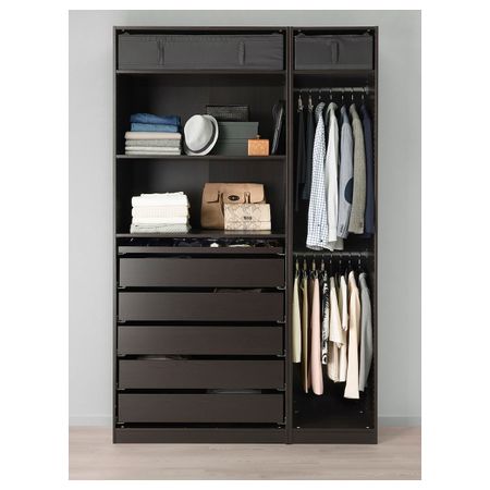 Гардероб, черно-коричневый 150x58x236 см IKEA ПАКС 592.278.03