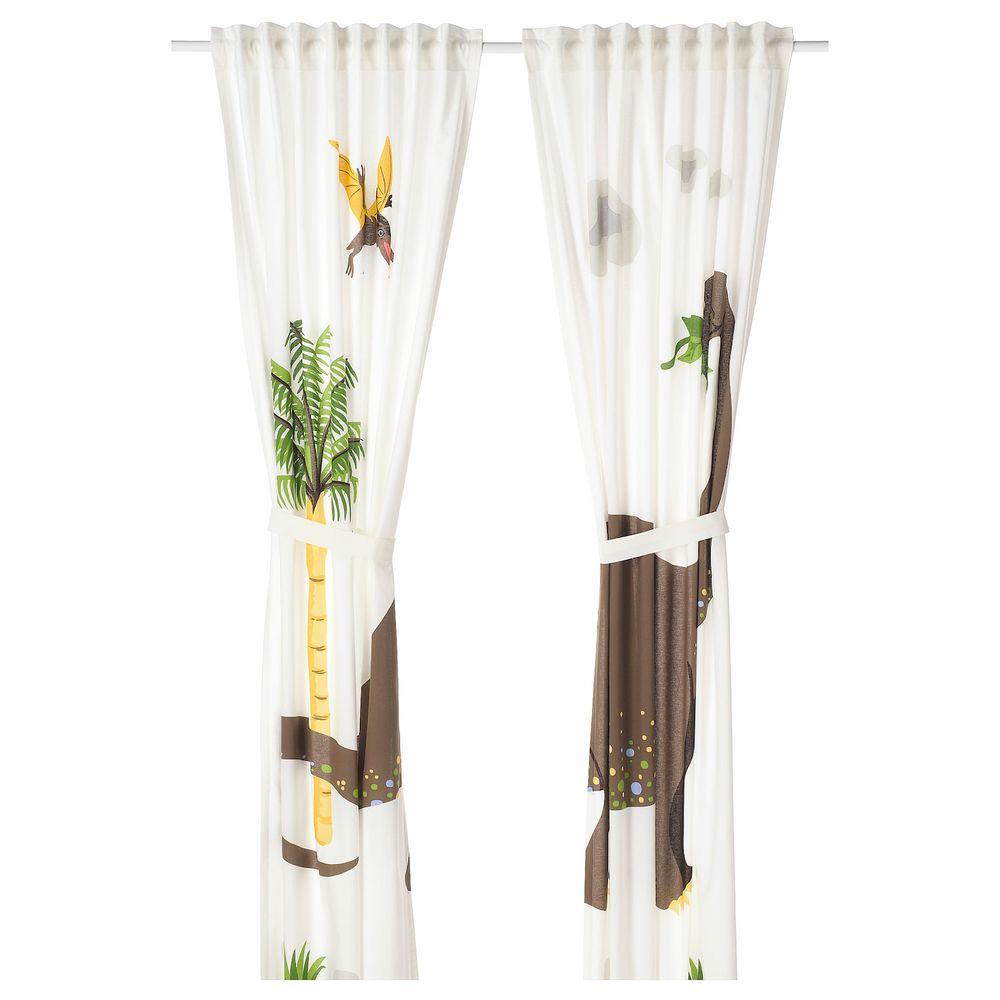 Гардины с прихватом, 2 шт., Бронтозавр 120x300 см IKEA JÄTTELIK ЙЭТТЕЛИК 504.641.58 - фото 1