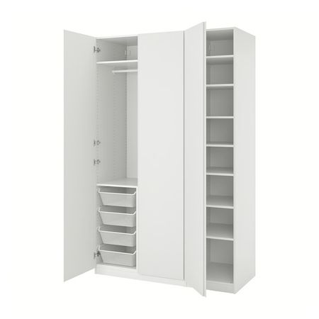 PAX / VIKANES Гардероб, комбинация - белый/белый 150x60x236 см