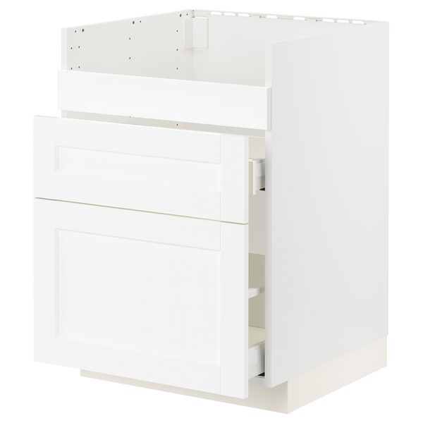 Напольный шкаф для мойки ХАВСЕН, 3 фасада, 2 ящика, 60x60 cm IKEA METOD МЕТОД, MAXIMERA МАКСИМЕРА 494.734.32 - фото 1