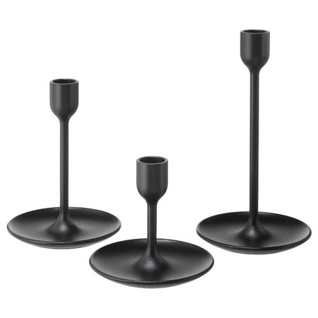 Набор подсвечников,3штуки, черный IKEA FULLTALIG ФУЛЛТАЛИГ 203.500.97