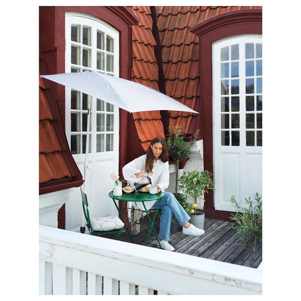 Зонт от солнца с опорой, серый-черный, 150 см IKEA LILLÅNGEN ЛИЛЛОНГЕНEÖ, BRAMSÖN БРАМСОН 594.401.01 - фото 4