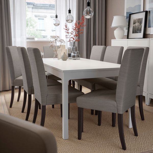 Стул, темно-коричневый, Нольхага серо-бежевый IKEA ХЕНРИКСДАЛЬ 492.272.62 - схема-чертеж с размерами