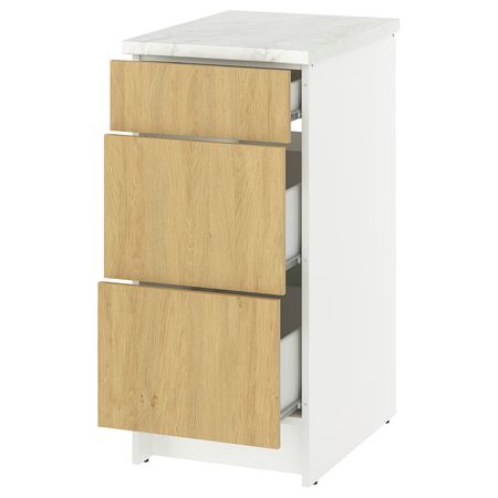 KNOXHULT Напольный шкаф с ящиками - под дуб 40 см