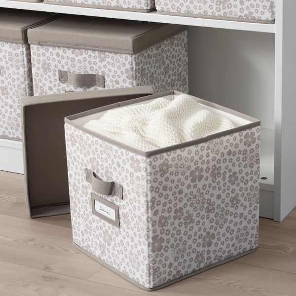 Коробка с крышкой, бежевый 30x30x30 см IKEA СТОРСТАББЕ 804.224.83 - фото 6