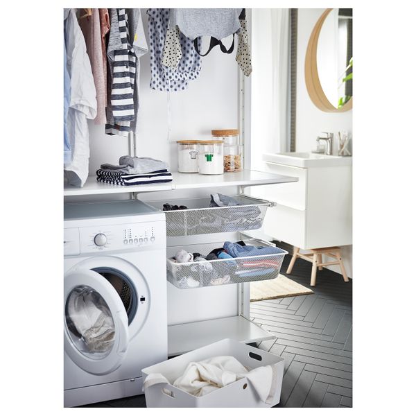 Настенная шина, полки, сушилка 132x61x197 см IKEA АЛЬГОТ 293.031.05 - фото 3