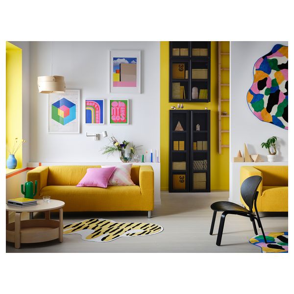 Ковер, 110x125 см, тигр желтый, черный IKEA IDROTTSHALL 605.561.76 - схема-чертеж с размерами