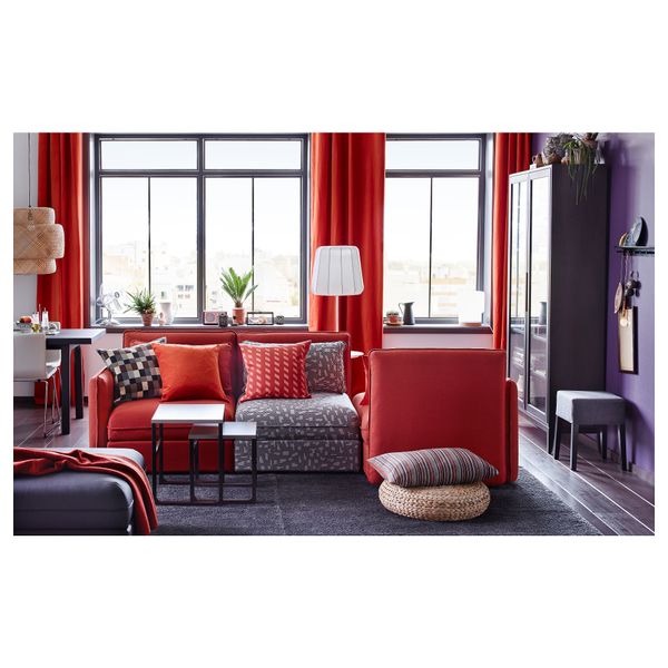 Чехол на подушку ВОРЛЭК, оранжевый, черный (50x50 см) - фото 4