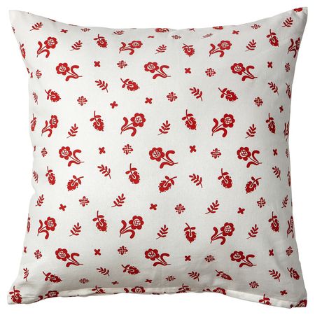 TÅGSÄCKMAL ТОГСЭККМАЛ Чехол на подушку - белый/цветочный орнамент 50x50 см