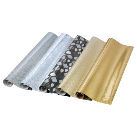 Рулон оберточной бумаги ВИНТЕР 2015, разн цвета, золотистый/серебристый