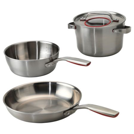Набор кухонной посуды, 3 предмета СЕНСУЭЛЛ, нержавеющ сталь