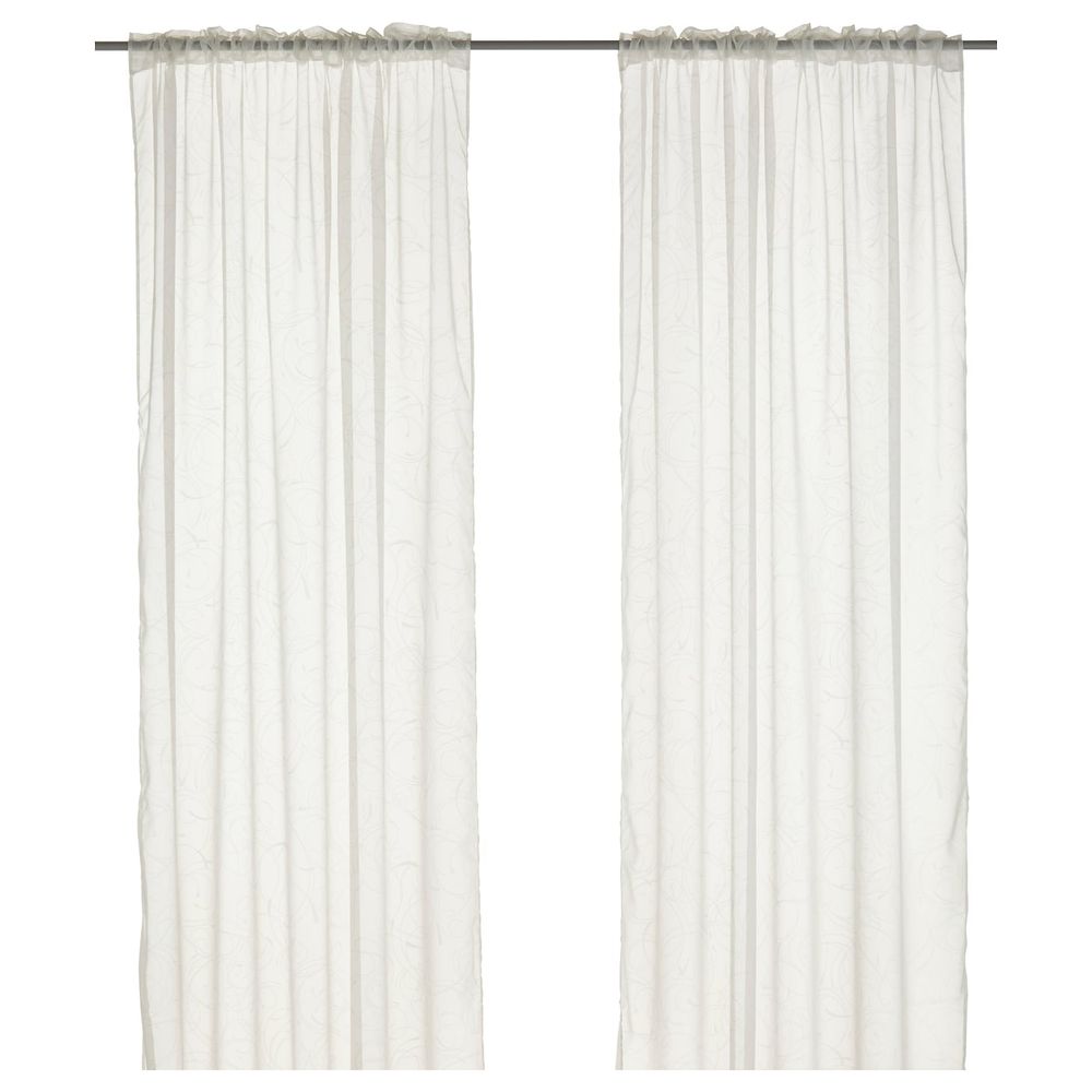 Гардины, 2 шт., белый/спираль 145x270 см IKEA SOLFRID СОЛЬФРИД 302.780.96 - схема-чертеж с размерами