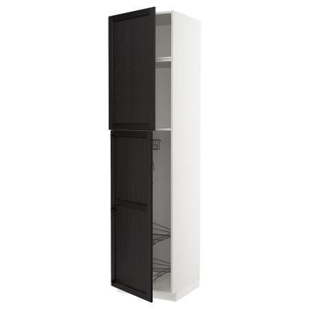 Высокий шкаф с отделением для аксессуаров для уборки, 60x60x240 cm IKEA METOD МЕТОД 094.579.57