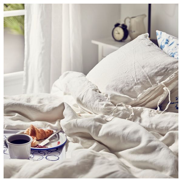 Пододеяльник и 2 наволочки, белый 200x200/50x70 см IKEA ПУДЕРВИВА 403.984.37 - фото 2