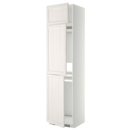 Высокий шкаф для холодильника или морозильника, с 3 дверями МЕТОД, белый, Лаксарби белый (60x60x240 см)