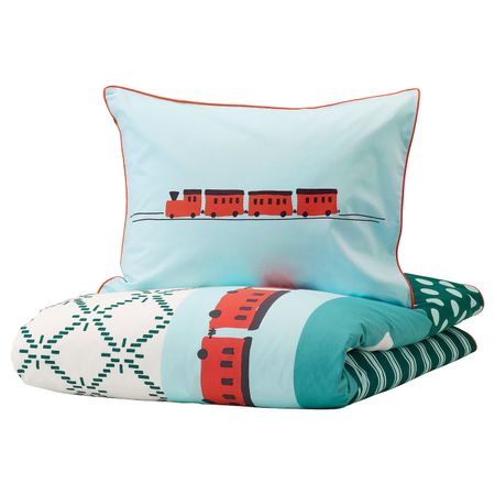 Пододеяльник и наволочка, лоскутный/игрушки 150x200/50x70 см IKEA KÄPPHÄST КЭППХЭСТ 304.557.39