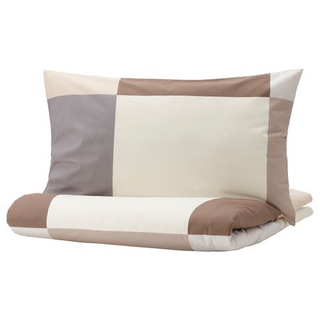 Пододеяльник и 2 наволочки, коричневый 200x200/50x70 см IKEA BRUNKRISSLA БРУНКРИСЛА 004.906.97