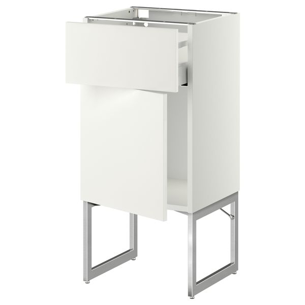 Напольный шкаф с ящиком, дверью МЕТОД / МАКСИМЕРА, белый, Хэггеби белый - схема-чертеж с размерами