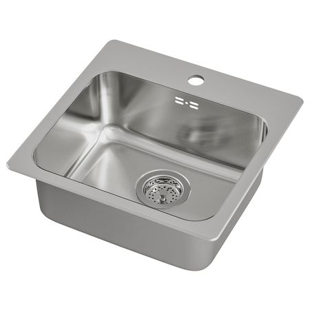 Одинарная врезная мойка, нержавеющая сталь 46x46 см IKEA LÅNGUDDEN ЛОНГУДДЕН 092.430.42