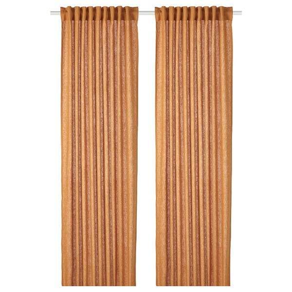 Гардины, 2 шт., золотисто-коричневый 145x300 см IKEA DYTÅG ДЮТОГ 705.039.98 - фото 1