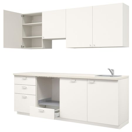 Кухня, белый/Веддинге белый 240x60x228 см IKEA METOD МЕТОД 193.873.32